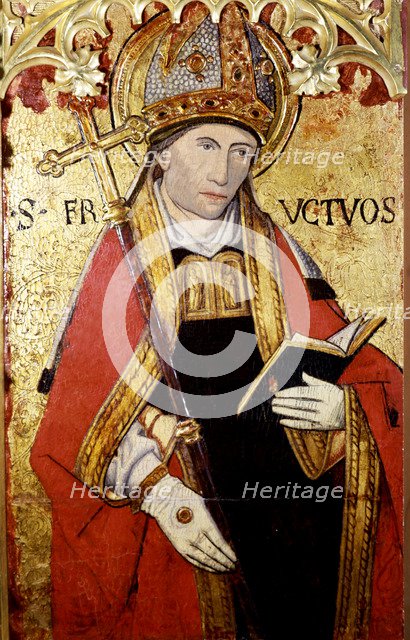 Altarpiece with the image of Sant Fruitós, in the crypt of the Collegiate Church of Santa Maria d…