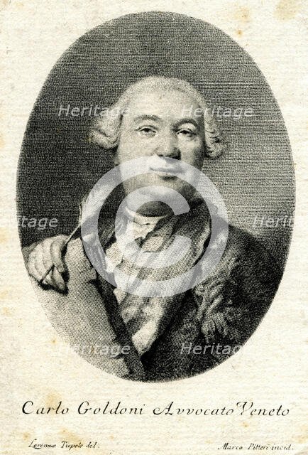 Portrait of Carlo Goldoni (1707-1793). Creator: Pitteri, Giovanni Marco (1703-1767).