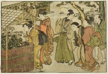 Display of Chrysanthemums, from the illustrated book "Picture Book: Flowers of..., New Year, 1801. Creator: Kitagawa Utamaro.