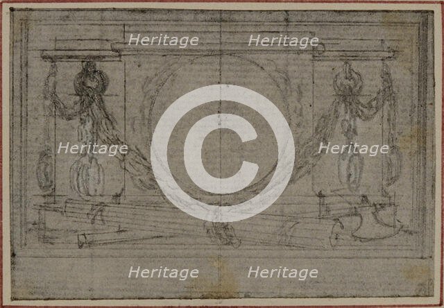 Study for En Tête Vignette in Tacitus "Tibère, ou Les Six Premiers Livres des Annales"..., c. 1768. Creator: Hubert Francois Gravelot.