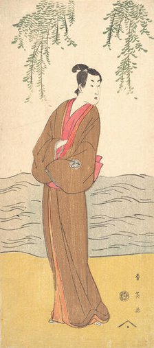 The Third Segawa Kikunojo as Hisamatsu Standing on the Bank, ca. 1795. Creator: Katsukawa Shun'ei.
