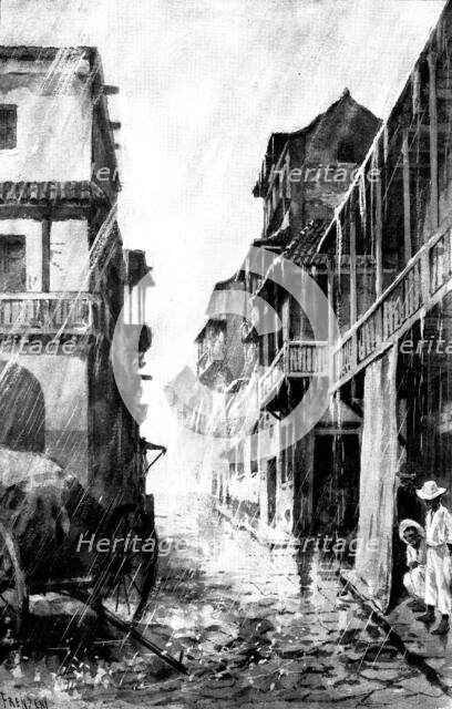 The Spanish-American War: the rainy season in Cuba - in town, 1898. Creator: Unknown.