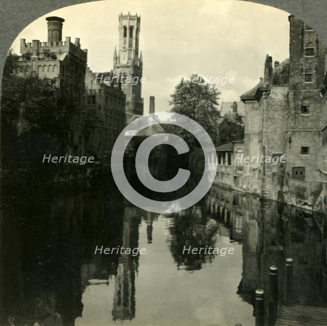 'Among the Peaceful Canals, Beloved by Artists in Bruges, Belgium', c1930s. Creator: Unknown.