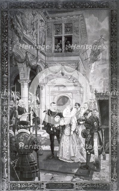 Opening of the Royal Exchange, 1571, (1887). Artist: Windsor Tapestry