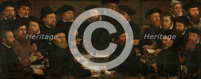 Banquet of Eighteen Guardsmen of Squad L, Amsterdam 1566, known as 'The Perch Eaters', 1566. Creator: Dirck Barendsz.