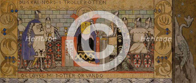 Asmund in the King's Hall, probably 1902-1904. Creator: Gerhard Munthe.