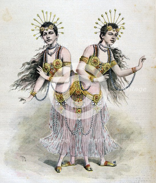 Rosa and Josepha Blazek, Siamese Twins from Bohemia, 1891. Artist: Henri Meyer