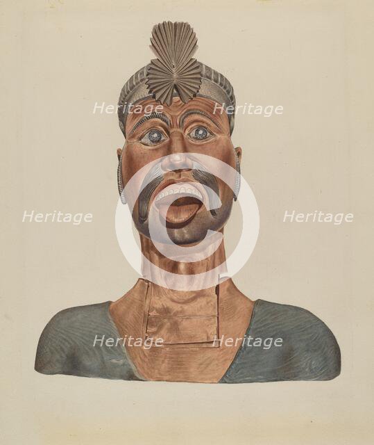 Figurehead: Turk's Head, c. 1937. Creator: Henry Murphy.