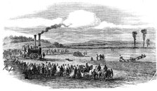 Trials of steam-ploughs near Farningham, Kent, 1862. Creator: Unknown.