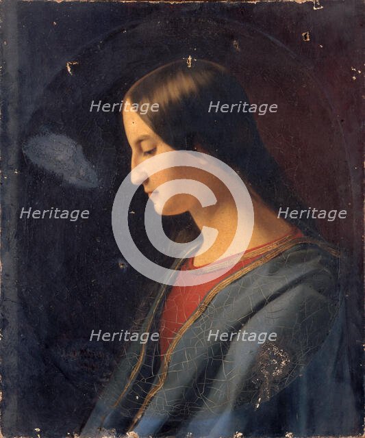Head of a woman (the Virgin?), 1842. Creator: Emma Leroux de Lincy.