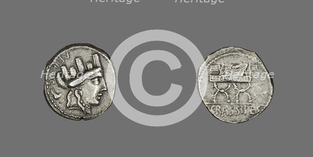 Denarius (Coin) Depicting the Goddess Cybele, 84 BCE. Creator: Unknown.