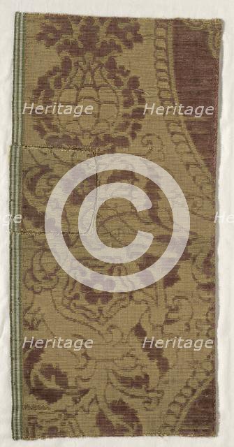 Fragments of Velvet Brocade, 16th century. Creator: Unknown.