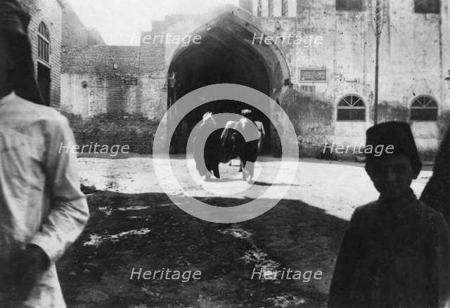 Entrance of Baghdad bazaar, Mesopotamia, WWI, 1918. Artist: Unknown