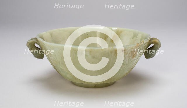 Lobed Lotus-Petal Bowl with Foliate Handles, 18th century. Creator: Unknown.