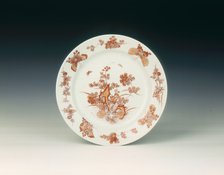 Rouge de fer and gilt plate, Qing dynasty, late Kangxi period, China, 1700-1722. Artist: Unknown