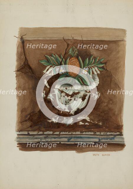 Wall Painting, Pineapple, c. 1940. Creator: Ruth Buker.