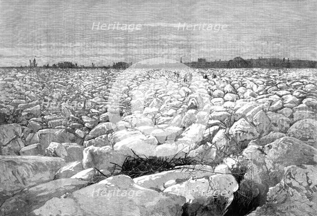 The Winter in France: the Loire at Saumur, 1880. Creator: George Montbard.