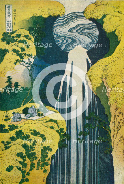 The waterfall of Amida behind the Kiso Road, c1832. (1925). Artist: Hokusai