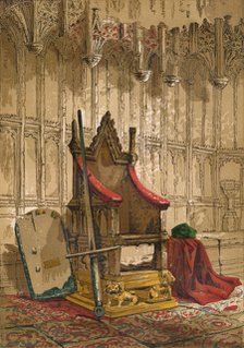'The Coronation Chair', c1845, (1864). Artist: Unknown.