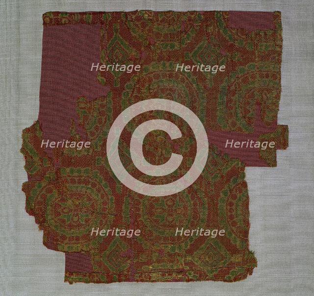 Samite with roundels of rosettes, 700s-800s. Creator: Unknown.