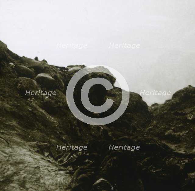 German trench, Combles, Northern France, c1914-c1918. Artist: Unknown.