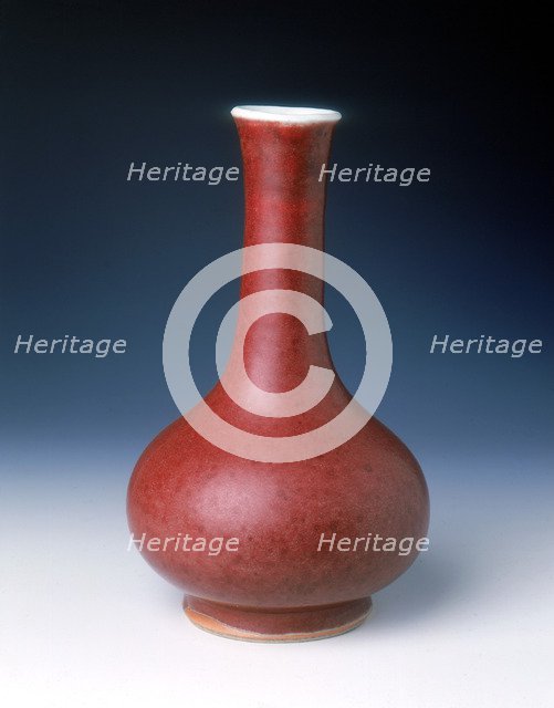 Langyao vase with 'crushed strawberry' glaze, Kangxi period, Qing dynasty, China, 1662-1722. Artist: Unknown