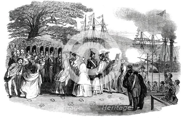 Landing, at Stockholm, of her Royal Highness the Princess Louisa..., 1850. Creator: Unknown.