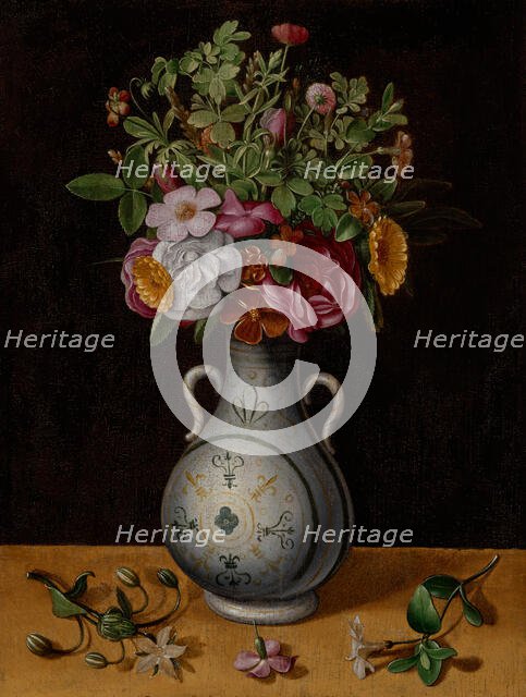 Bouquet of Flowers in a Two-Handled Vase, early 1560s. Creator: Ludger Tom Ring the Younger.
