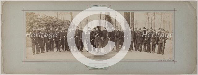 Panorama: group portrait of the 1st battalion under Commander Baré, 1870. Creator: Andre-Adolphe-Eugene Disderi.