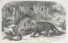 'Ideal scene in the Lower Cretaceous period, with Iguanodon and Megalosaurus', 1865.  Creator: Unknown.
