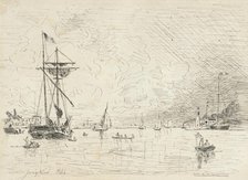Departure from the Port of Honfleur, 1864. Creator: Johan Barthold Jongkind.