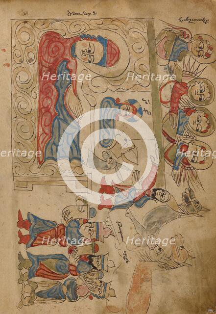 The Nativity and The Adoration of the Magi; Gospel Book, 1386. Creator: Unknown.