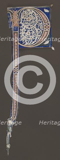 Decorated Initial (P) (Excised from a Bible?), c. 1150-1160. Creator: Unknown.