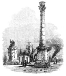 Overland route to India: the two columns at Brindisi, marking the terminus of the Appian Way, 1869. Creator: Unknown.
