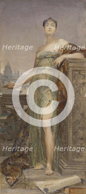 Sketch for the salon des Arts of the Hôtel de Ville in Paris: Architecture, c.1890. Creator: Tony Robert-Fleury.