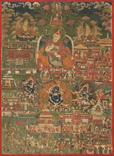 Kunga Tashi and Incidents from His Life (Abbot of Sakya Monastery, 1688-1711) (image 1 of 8), c1700. Creator: Anon.