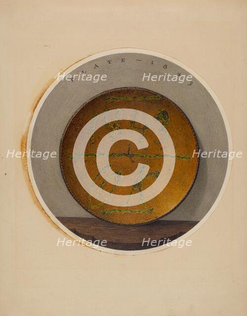 Pie Plate, c. 1938. Creator: John Matulis.