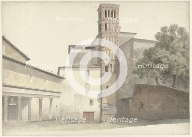 Basilica and Monastery of SS. Giovanni e Paolo in Rome, c.1809-c.1812. Creator: Josephus Augustus Knip.