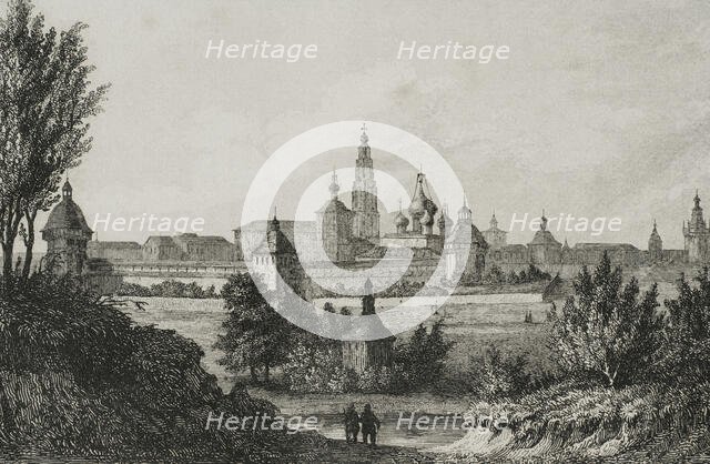 Trinity Lavra of St. Sergius, Sergiyev Posad (ancient Zagorsk), Russia, 1839. Creator: Auguste Cadolle.