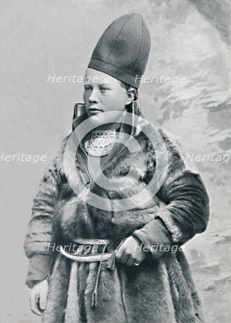 A young Laplander in winter costume, 1912. Artist: Oscar Olsson.