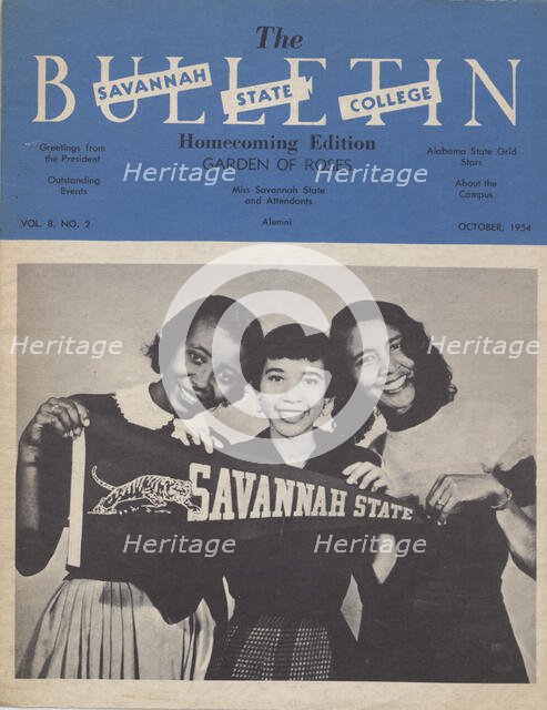 The Savannah State College Bulletin: Homecoming Edition, Vol. 8, No. 2, 1954-10. Creator: Victor H Green & Co.