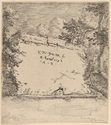 Title Page with Fountain, 1652. Creator: Karel Du Jardin.