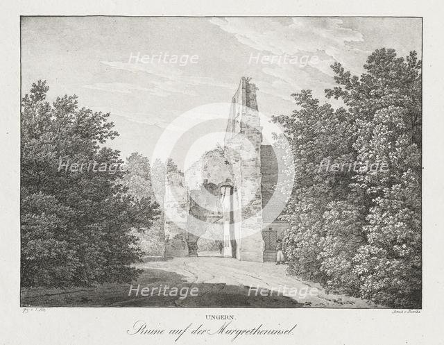 Ungern, Ruinen auf der Margretheninsel. Creator: Jakob Alt (Austrian, 1789-1872).