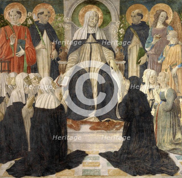 Saint Catherine of Siena as Spiritual Mother of the Second and Third Orders of Saint Dominic, c1499. Creator: Rosselli, Cosimo di Lorenzo (1439-1507).