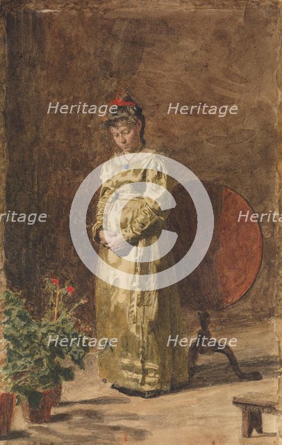 Young Girl Meditating, 1877. Creator: Thomas Eakins.