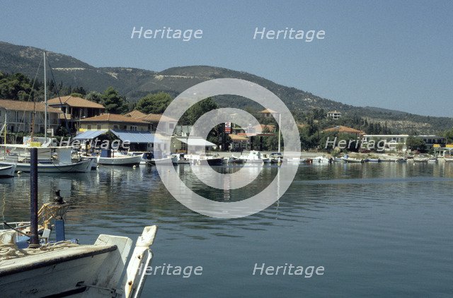 Harbour, Ligia, Lefkas, Greece.
