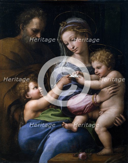 The Madonna of the Rose (Madonna della rosa), c. 1520. Artist: Raphael (1483-1520)