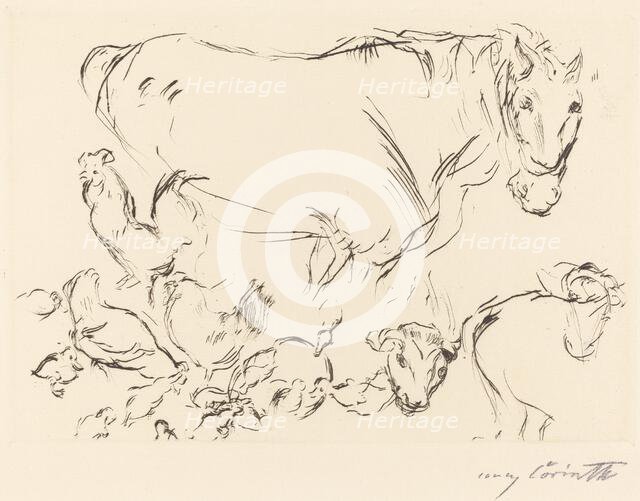 Verschiedene Tierstudien (Animal Studies), 1917. Creator: Lovis Corinth.