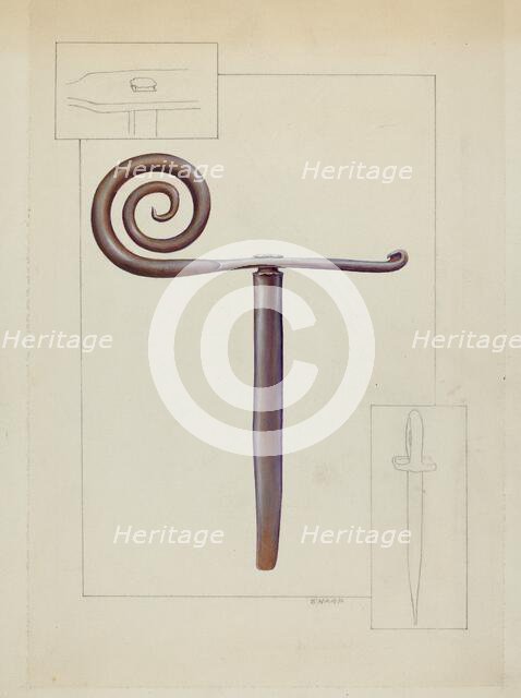 Shutter Stay, 1935/1942. Creator: Floyd R. Sharp.