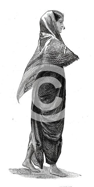 Costumes of Western India, Mahratta woman, 1876. Creator: Unknown.